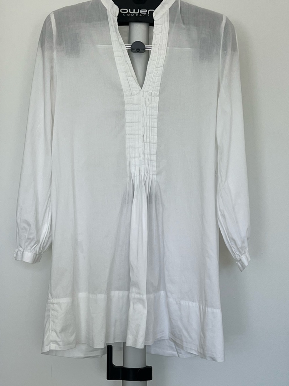 Zara Basic White Pintuck Front Tunic